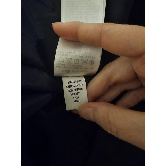 Gap Blue Navy Uniform Fleece Sherpa Full Zip Long Sleeves Pockets Jacket Size XL - Picture 10 of 10